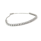 14k White Gold .50ct H SI1 Round Diamond Half Tennis Bracelet 7" inch
